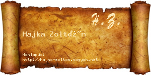 Hajka Zoltán névjegykártya
